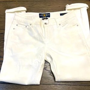 Lucky brand cropped jeans. White